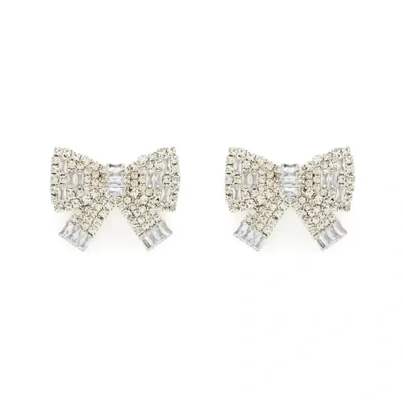 Bling Rhinestone Bow Girly Fashion Earrings - Picture 2 of 3